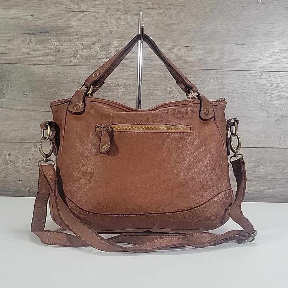 Civico 93 Brown Woven Leather Tote Shoulder Bag - Brown